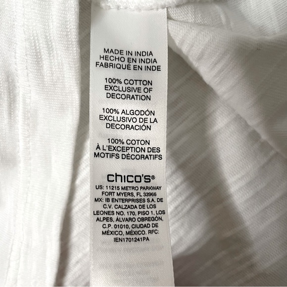 Chicos lace sleeve slub V neck tee - Picture 6 of 8